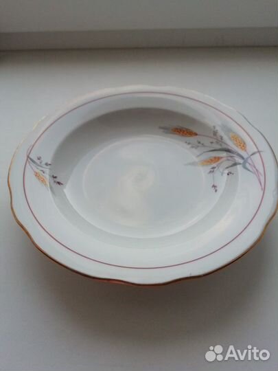 Глубокая тарелка Колосья, Дулево, 93г