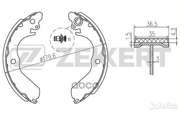Колодки торм. бараб. задн. Mitsubishi Colt III
