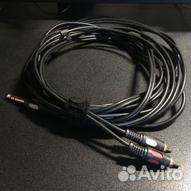 Акустический кабель jack 6.3 мм - 2 х RCA 5 метров