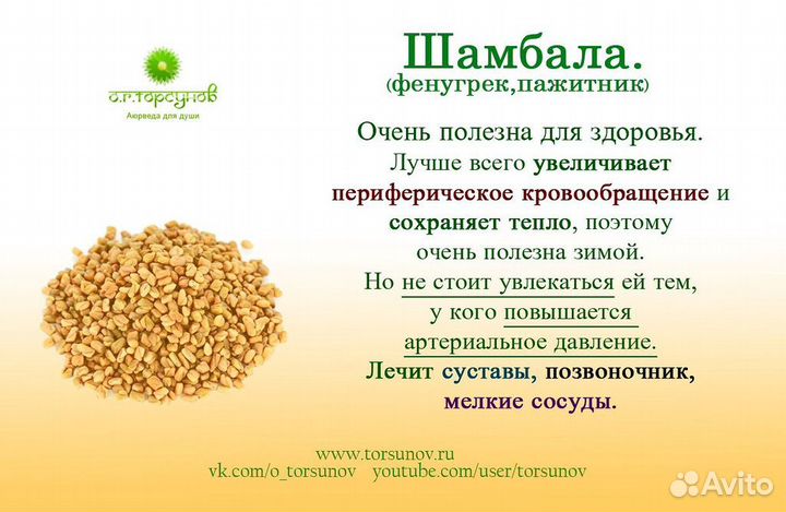 Пажитник (шамбалы) семя