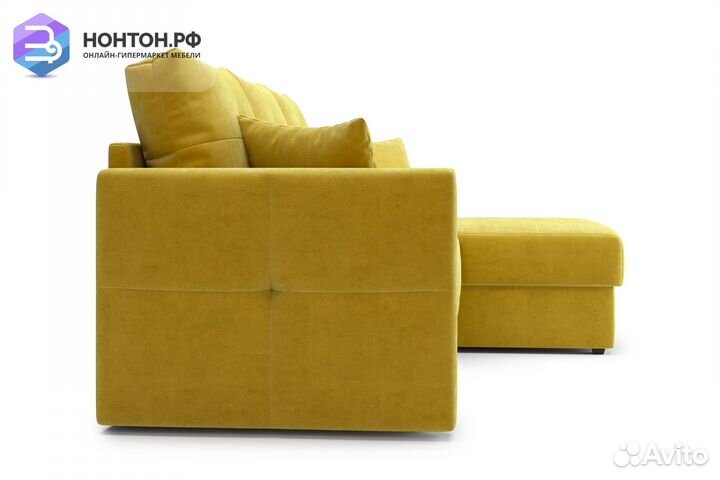 Диван угловой дельфин Вита горчичный
