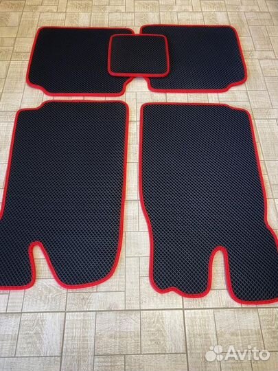 Коврики ева eva эва Ваз 01-07 чёрные, красный кант