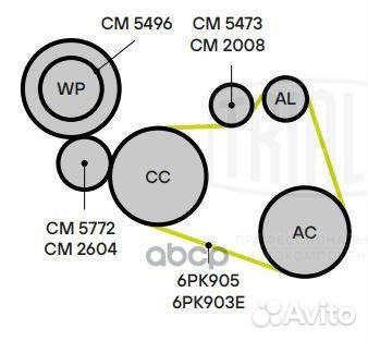 Ролик привод. ремня для а/м Peugeot 308 (07)