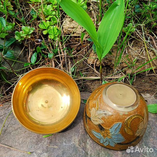 Латунная шкатулка-яблоко, Англия