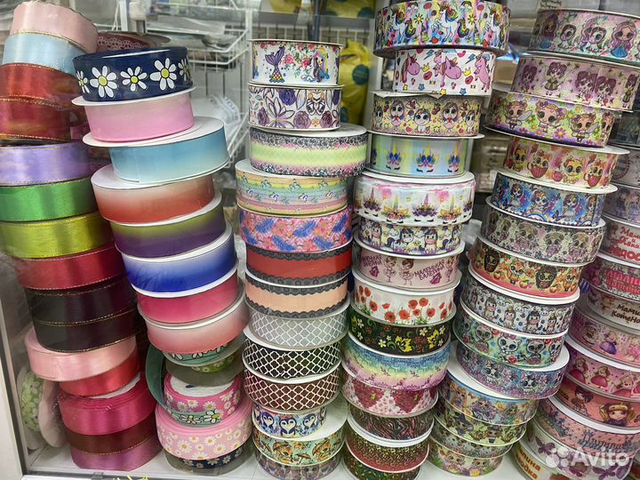 Репсовая лента с рисунком, 2,5см ширина