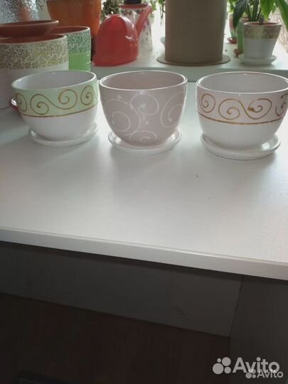 Цветочные керамические горшки