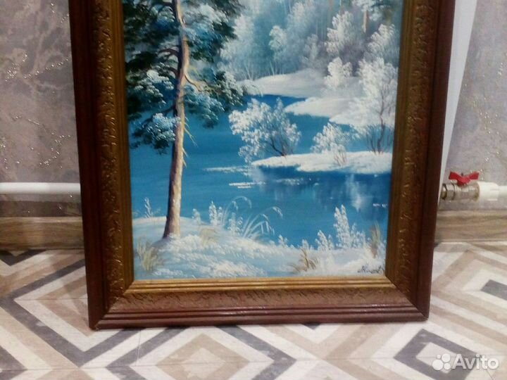 Картина масло Зима