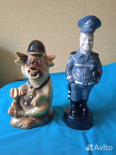 Сувенирные керамические бутылки 0,5 л бык, дпс