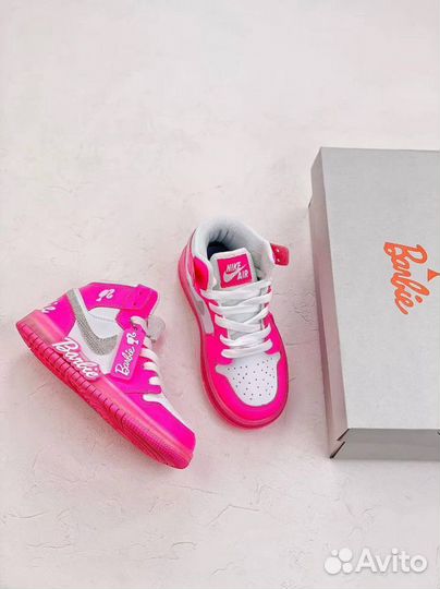 Детские кроссовки хайтопы Nike Barbie