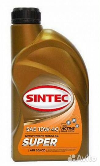 Масло Sintec 10/40 супер SG/CD п/синтетическое 1 л