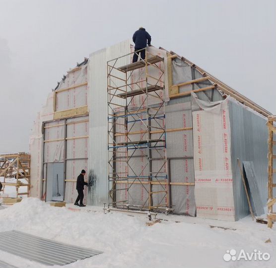 Ангар прямостенный с монтажом под ключ