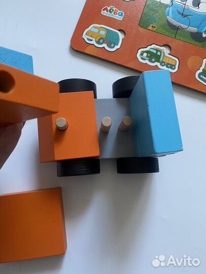 Деревянные игрушки грузовичок Лева