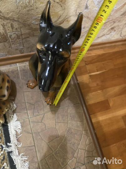 Статуэтка (ростовые фигуры) леопарда и собаки