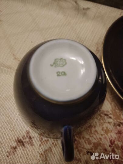 Чашка с блюдцем лфз кобальт