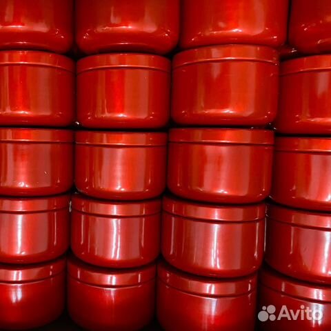 Баночка металлическая алюминий 50 мл красная