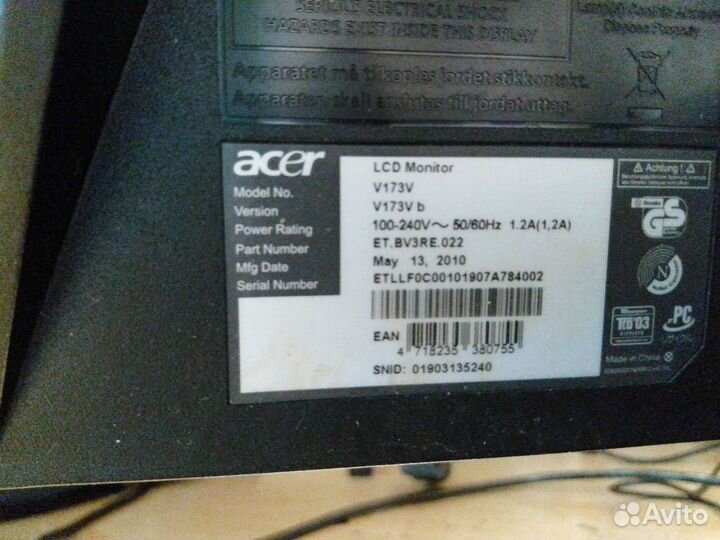 Монитор Acer v173