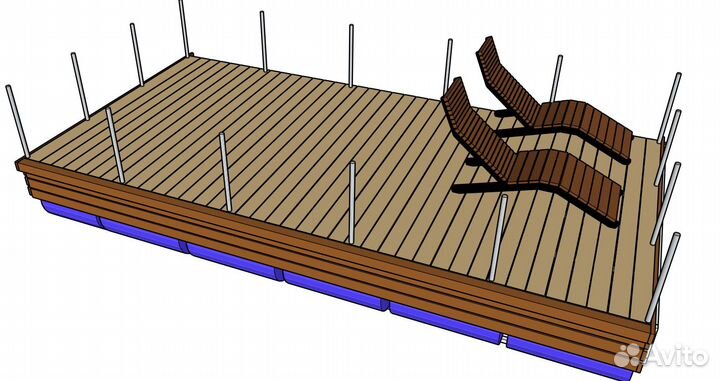 Уличный парковый шезлонг лежак А-02