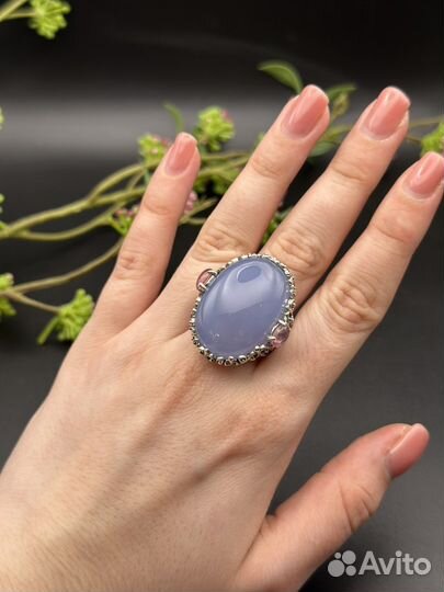 Серебряное кольцо с халцедоном