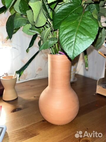 Ваза из красной глины хендмейд