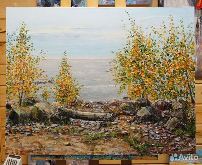 Картина маслом, на Финском заливе, 70х90 см