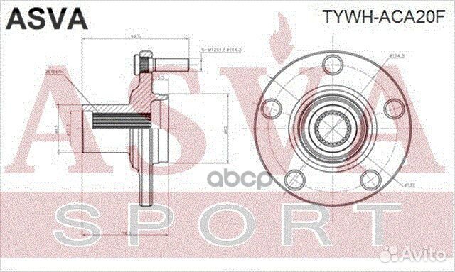 Ступица колеса перед прав/лев tywhaca20F asva