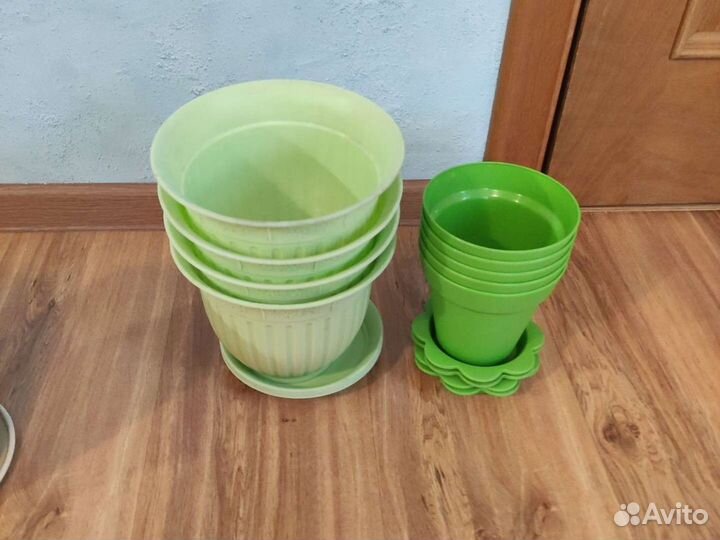 Горшок для цветов глина, керамика, пластик