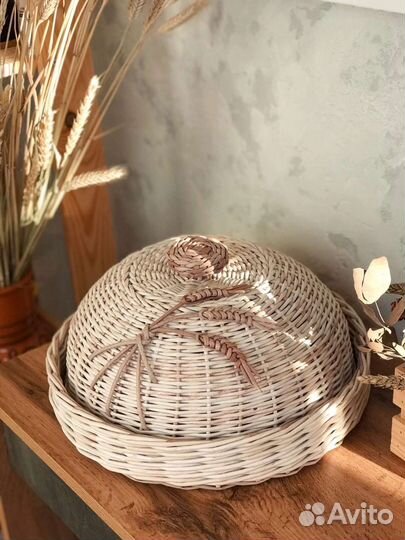Хлебница плетеная из бумажной лозы