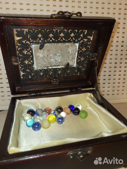 Шкатулка для украшений дерево с металлом