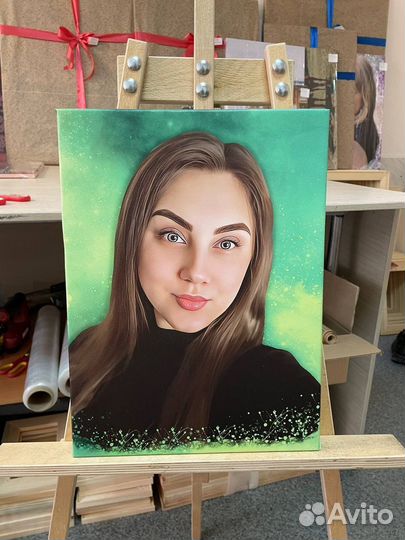 Портрет по фото на заказ,печать на холсте