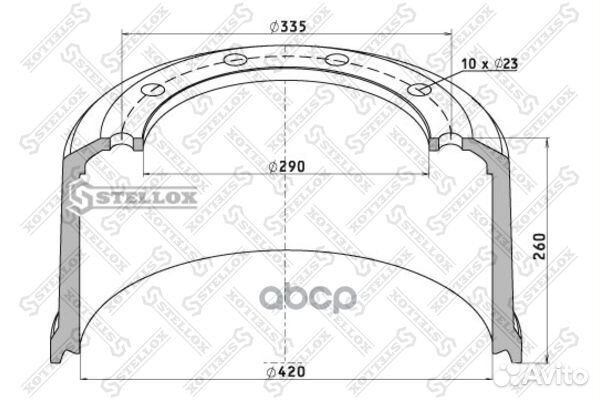 85-00049-SX торм.барабан 420.2x200/215 H260 d