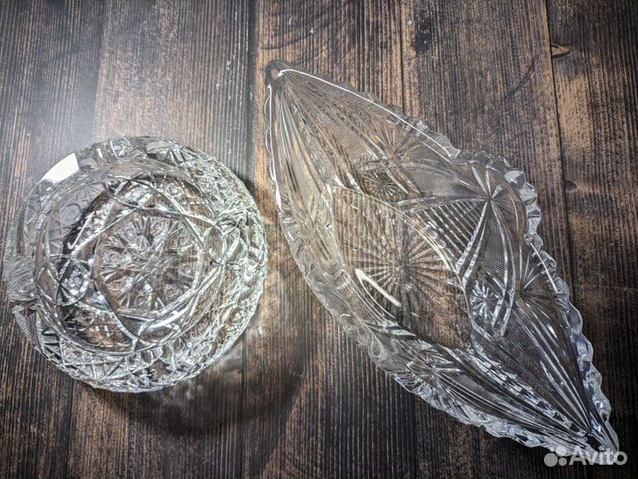 Пепельница, ваза для конфет, хрусталь СССР
