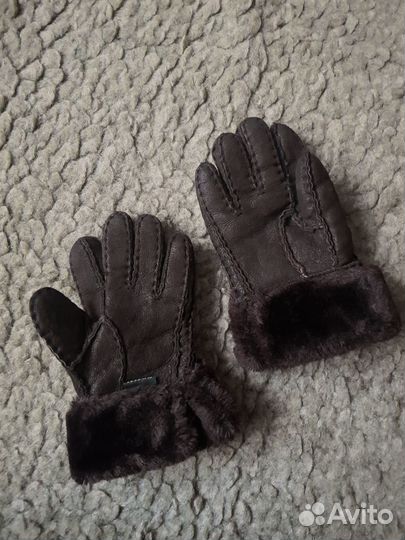 Перчатки варежки кожаные на меху для мальчика