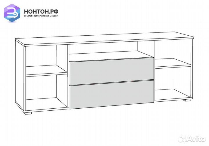 Тумба под тв Остин 16.47 серый графит / дуб крафт
