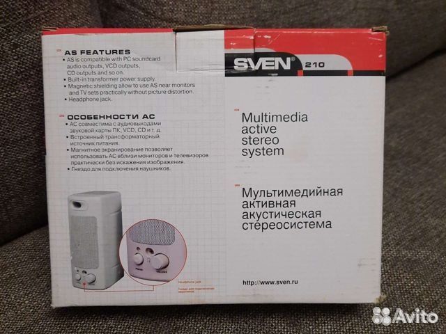 Активные колонки Sven 210 Суммарная мощность 5 вт