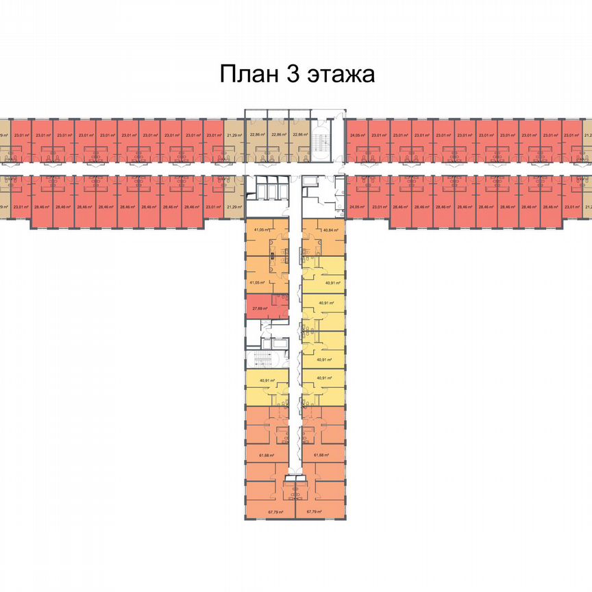 3-к. апартаменты, 65,7 м², 3/24 эт.