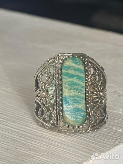 Серьги кольцо Амазонит СССР
