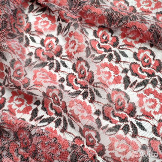 Гипюр, цветное кружево, отрез ткани, винтаж