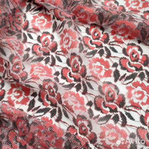 Гипюр, цветное кружево, отрез ткани, винтаж