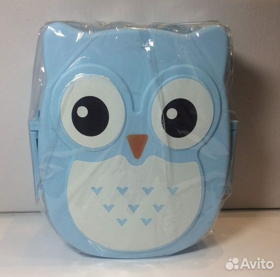Ланч-бокс в виде милой совы (голубой цвет)