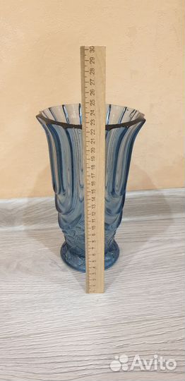 Ваза синее стекло СССР