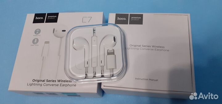Наушники lighting для iPhone проводные Hoco