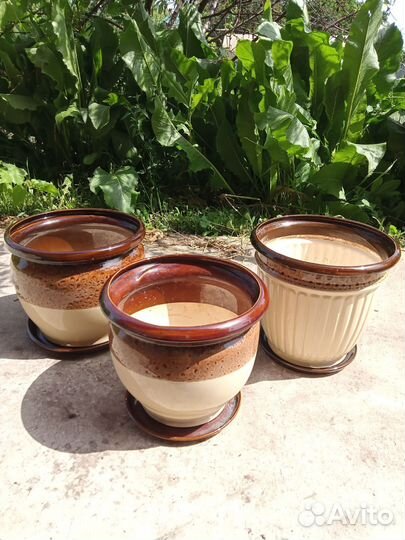 Керамические горшки для цветов бу