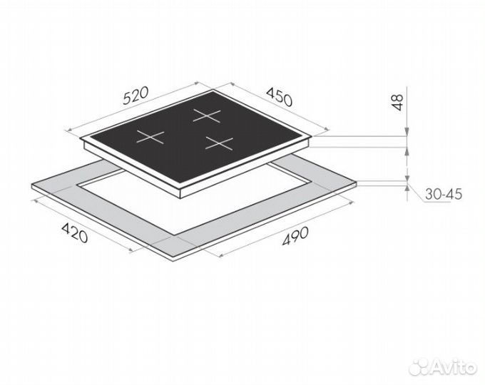 Индукционная варочная панель maunfeld MVI45.3HZ.3B