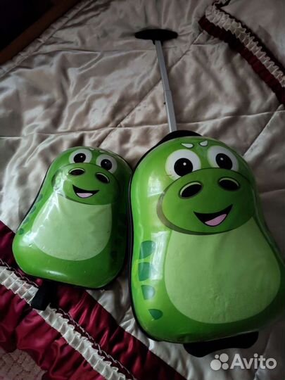 Детский чемодан на колесах и рюкзак