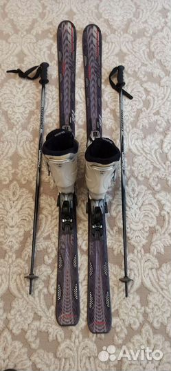 Горные лыжи, ботинки, палки