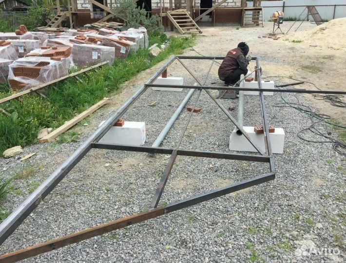 Откатные ворота свари сам (с балкой)