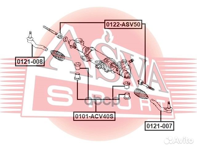 Наконечник рулевой 0121-008 asva