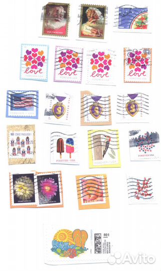 Марки почтовые США (гашеные) прошедшие почту