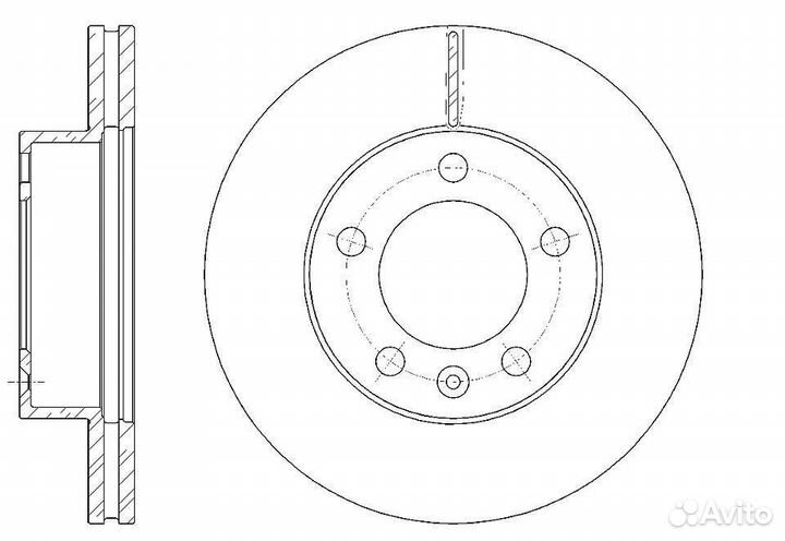 Диск тормозной вентилируемый