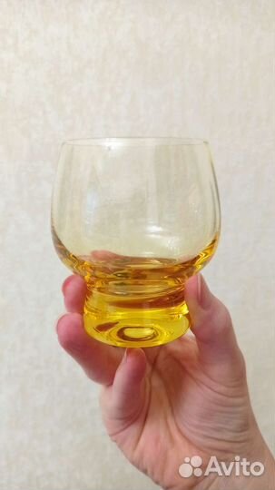 Рюмки СССР из желтого стекла